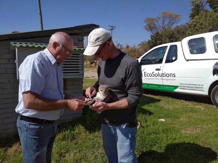 Fanus being shown owl feathers by Arjen.jpg